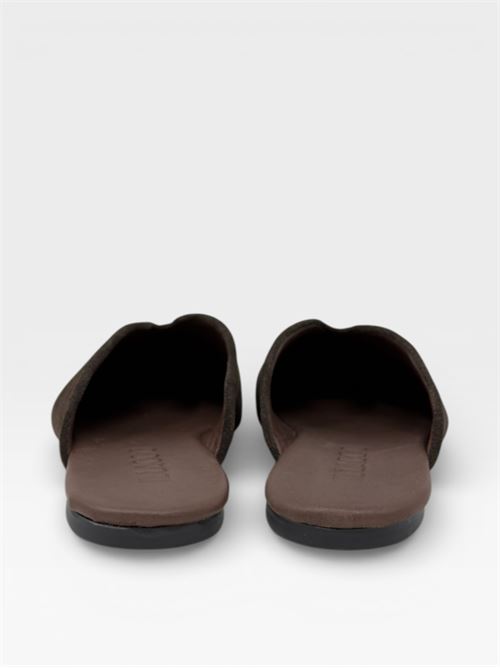 Mocassini in suede verde con nappine e perline IL LACCIO | 1918SUEDEBROWN